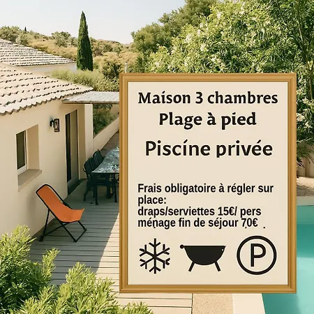 Villa Maison Familiale Avec Piscine Privee, A Pied, Frais Obligatoires A Regler A L'arrivee, Linge 15e Par Pers & Menage 70e Par Sejour Profil Mandatory Fees In Cash To Be Paid On Arrival Linen 15e Per Person 70e Housekeeping Per Sainte-Maxime